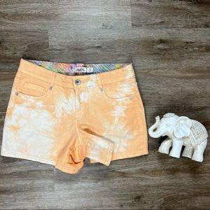 One 5 One orange and white tie dye shorts size 10 women’s